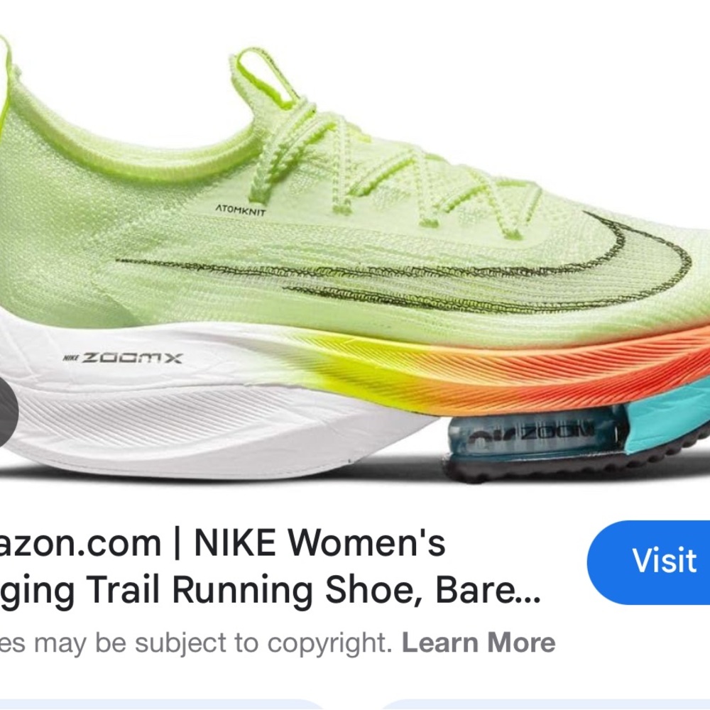 Nike Green and Red Athletic Shoes with Zoom Technology
